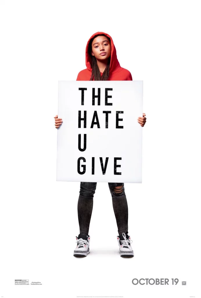 The Hate U Give movie cover featuring Amandla Stenberg