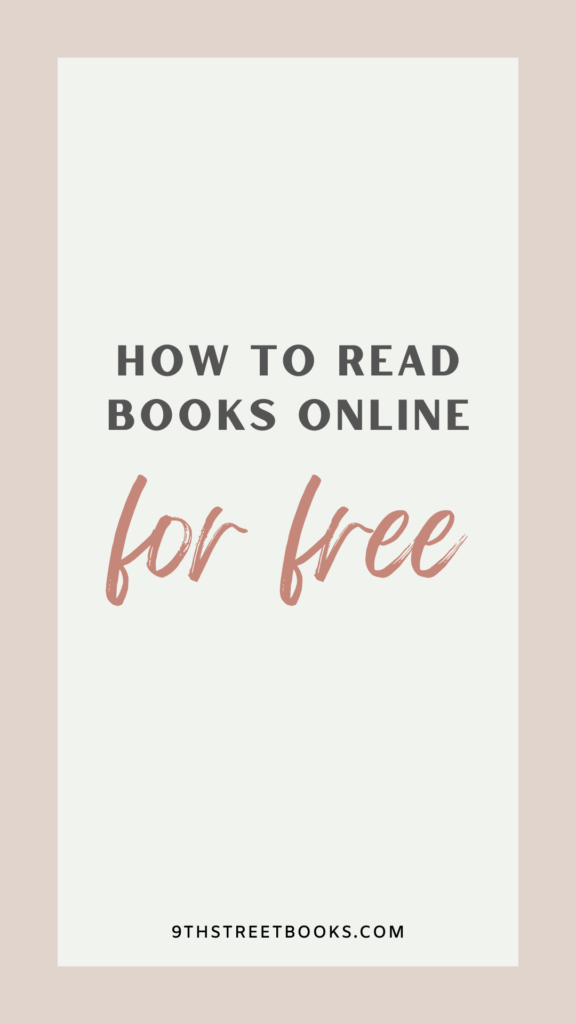 Pinterest post with the text "How to read books online for free"